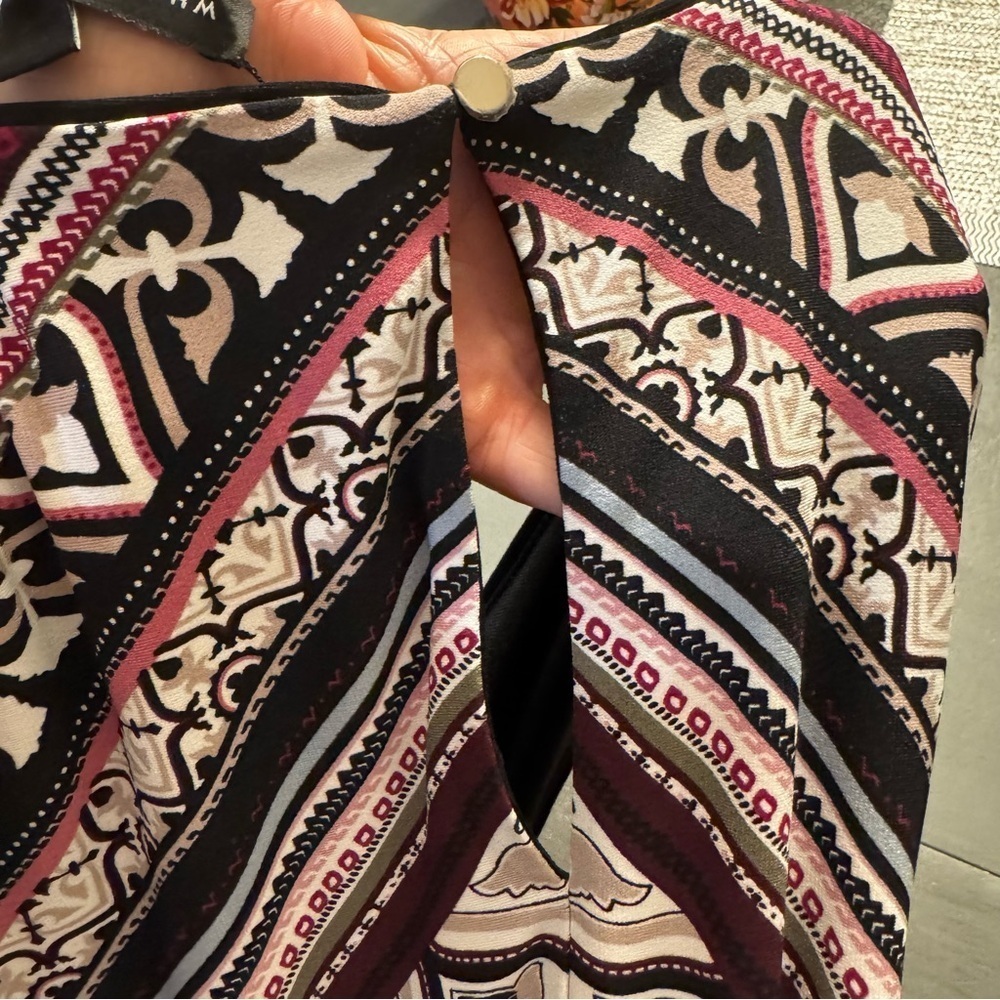 White House Black Market sleeveless midi dress geometric patterns multi color S. - Picture 15 of 15